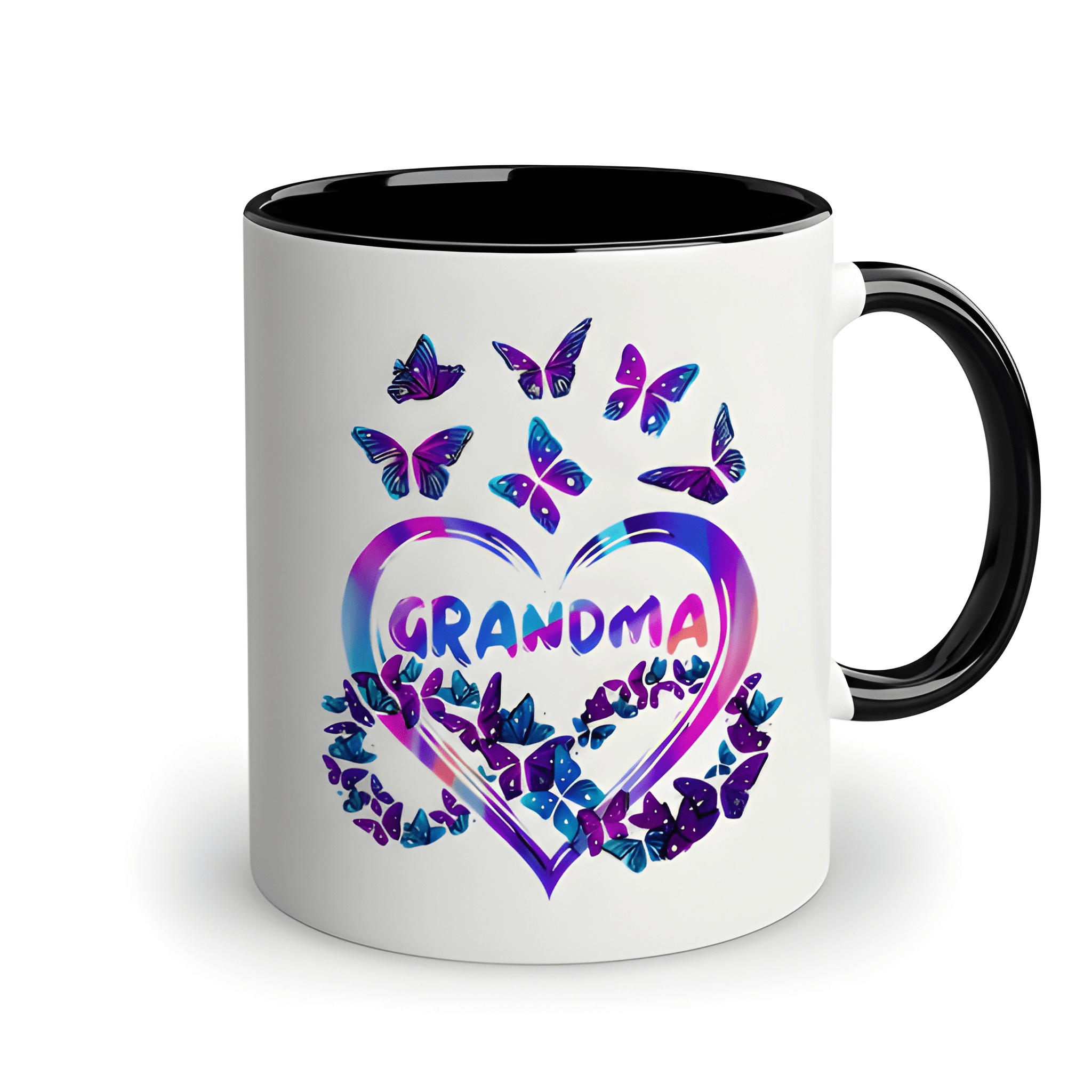 Grandma Printed With Vibrant Butterfly Design Coffee Mug