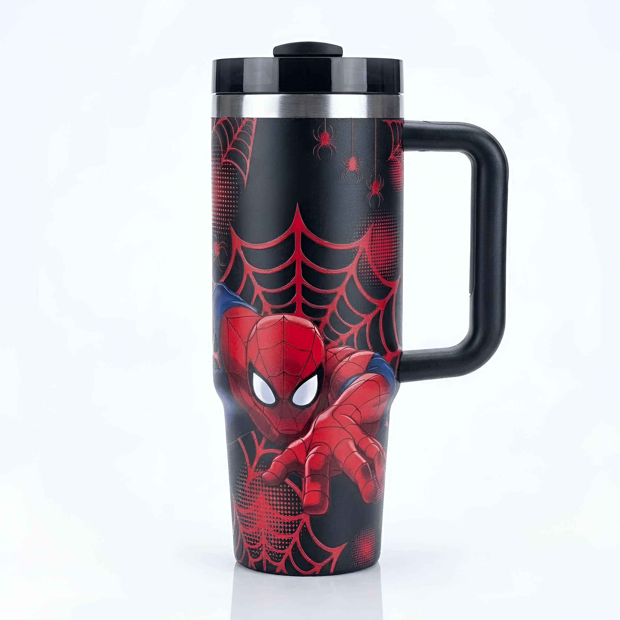 Spiderman Printed Insulated 30 Oz Tumbler With Handle And Lid 