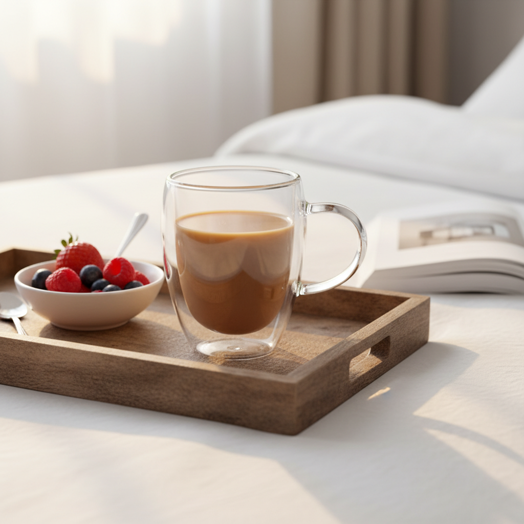 Double-Wall Glass Coffee Mug Set