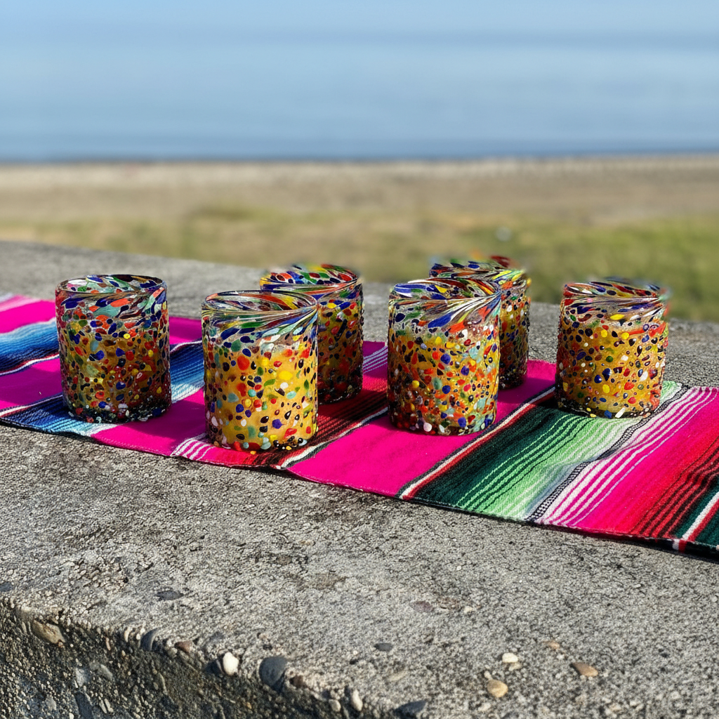 Set of 6 Confetti Rock Tumbler Glasses