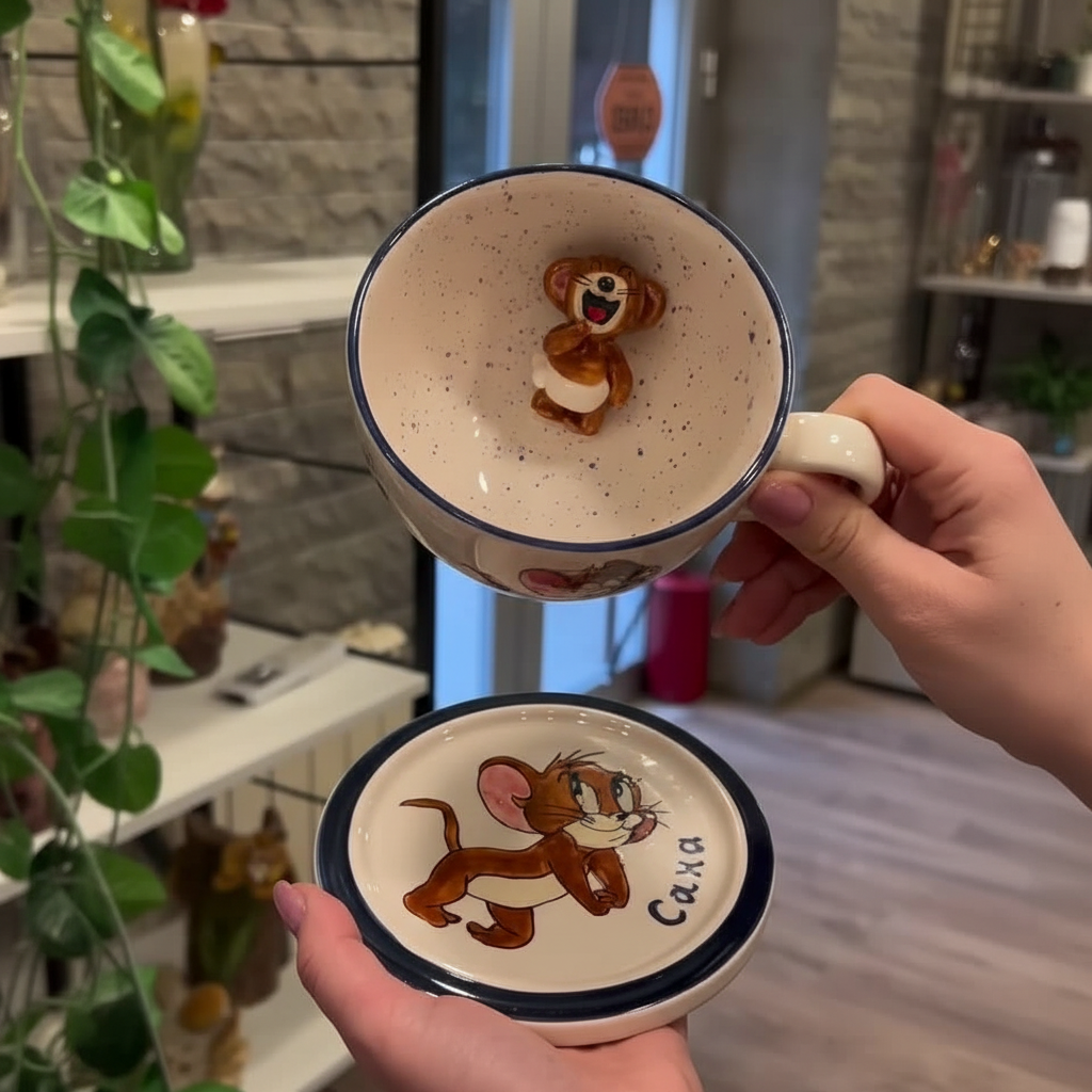 Cartoon Animal Inspired Mouse Design Coffee Mug