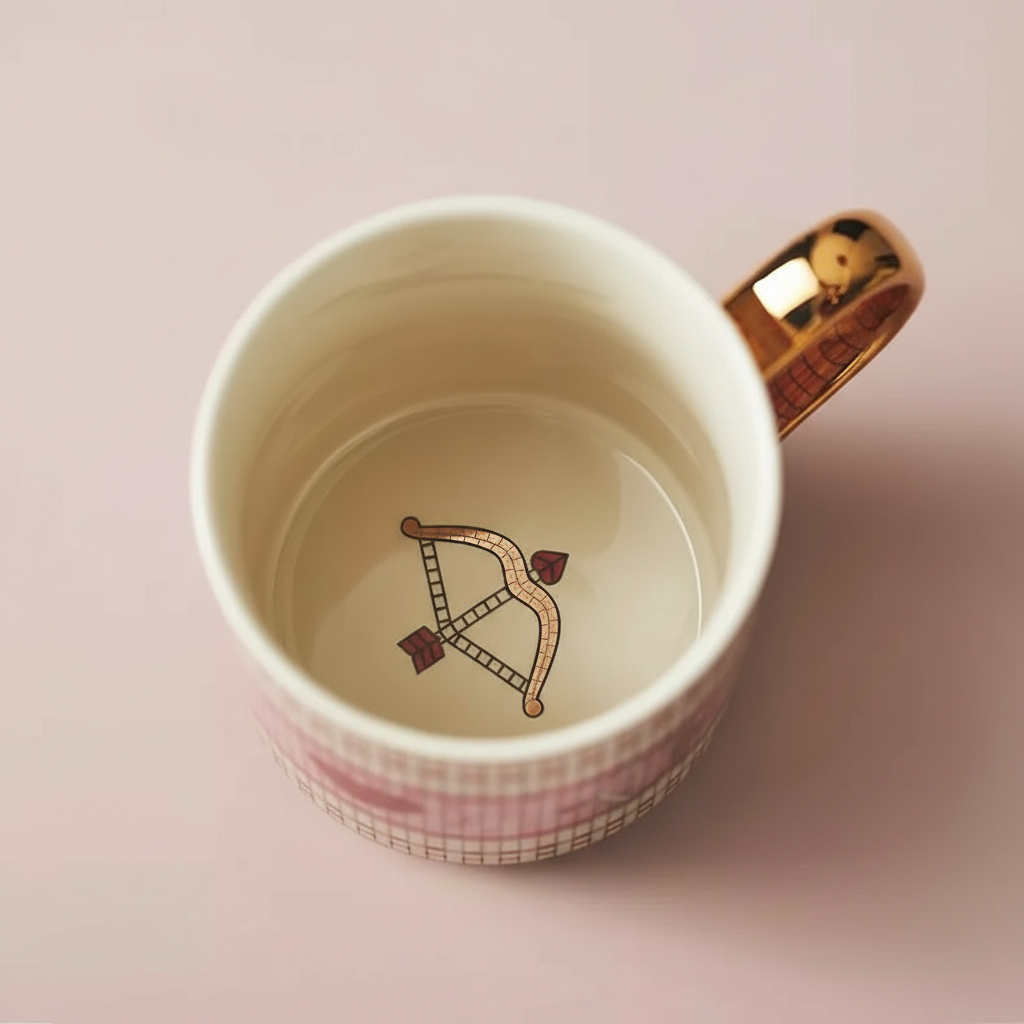 Tile Design Ceramic Coffee Mug For Valentines Day Gift