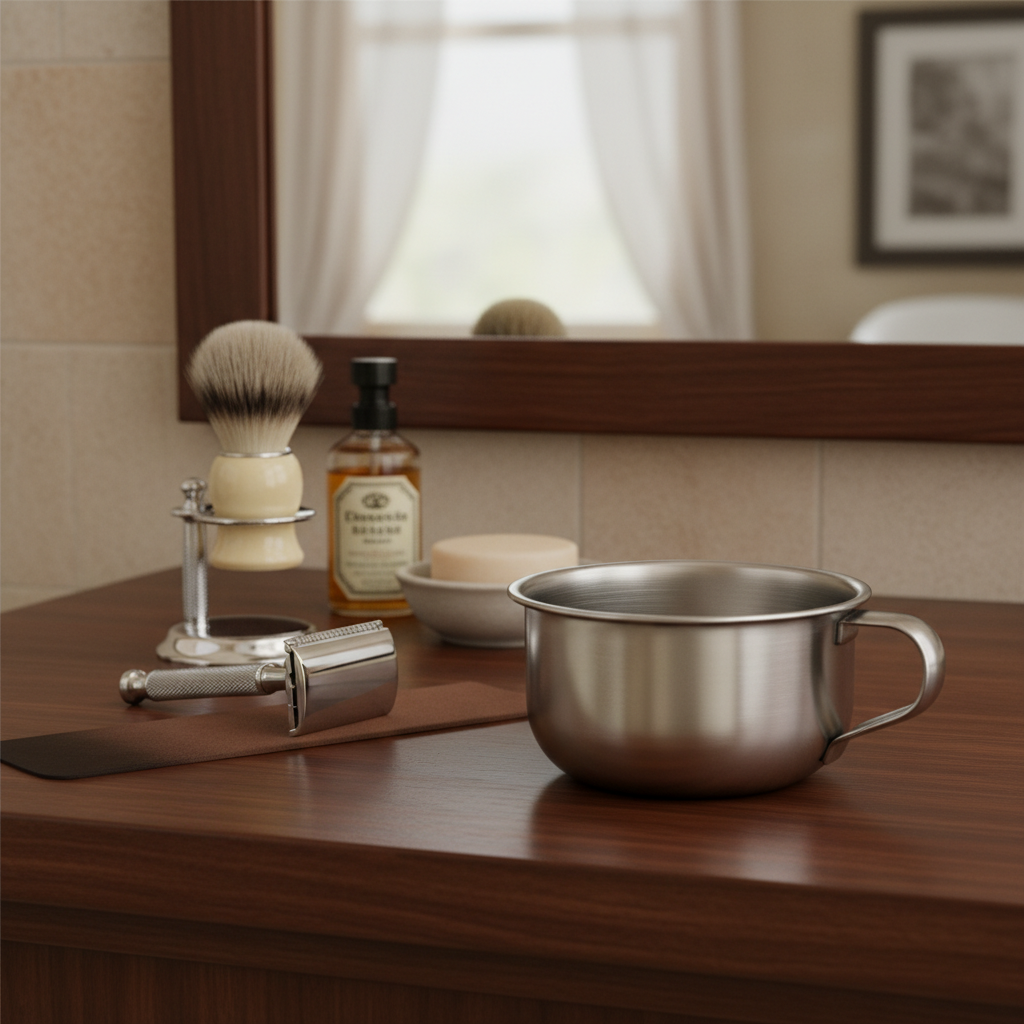 Double Wall Insulated Shaving Mug Cup