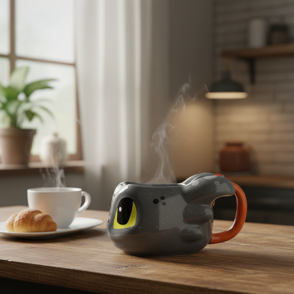 Toothless Sculpted Ceramic Dolomite Drinkware Mug