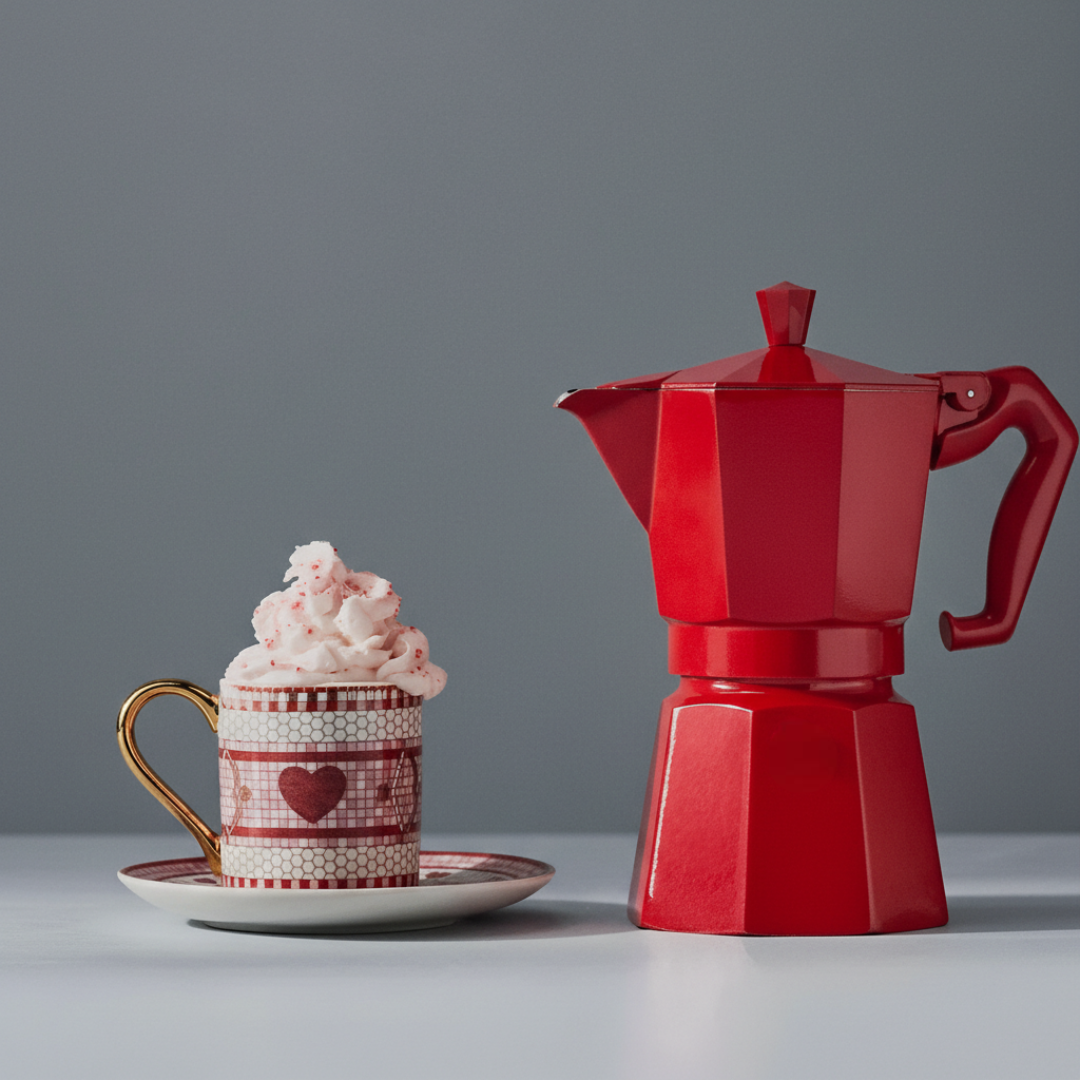 Valentines Themed Tile Design Cup And Saucer Set
