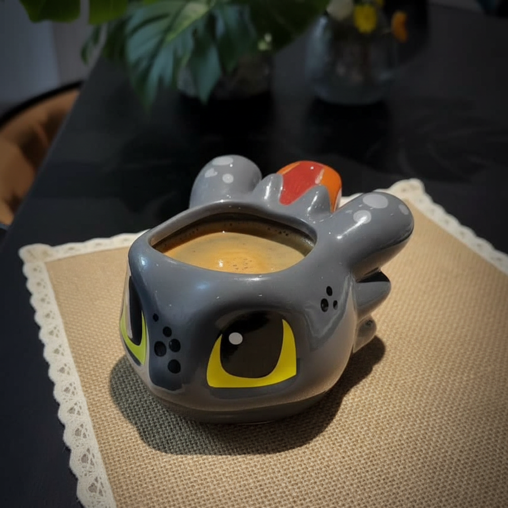 Toothless Sculpted Ceramic Dolomite Drinkware Mug
