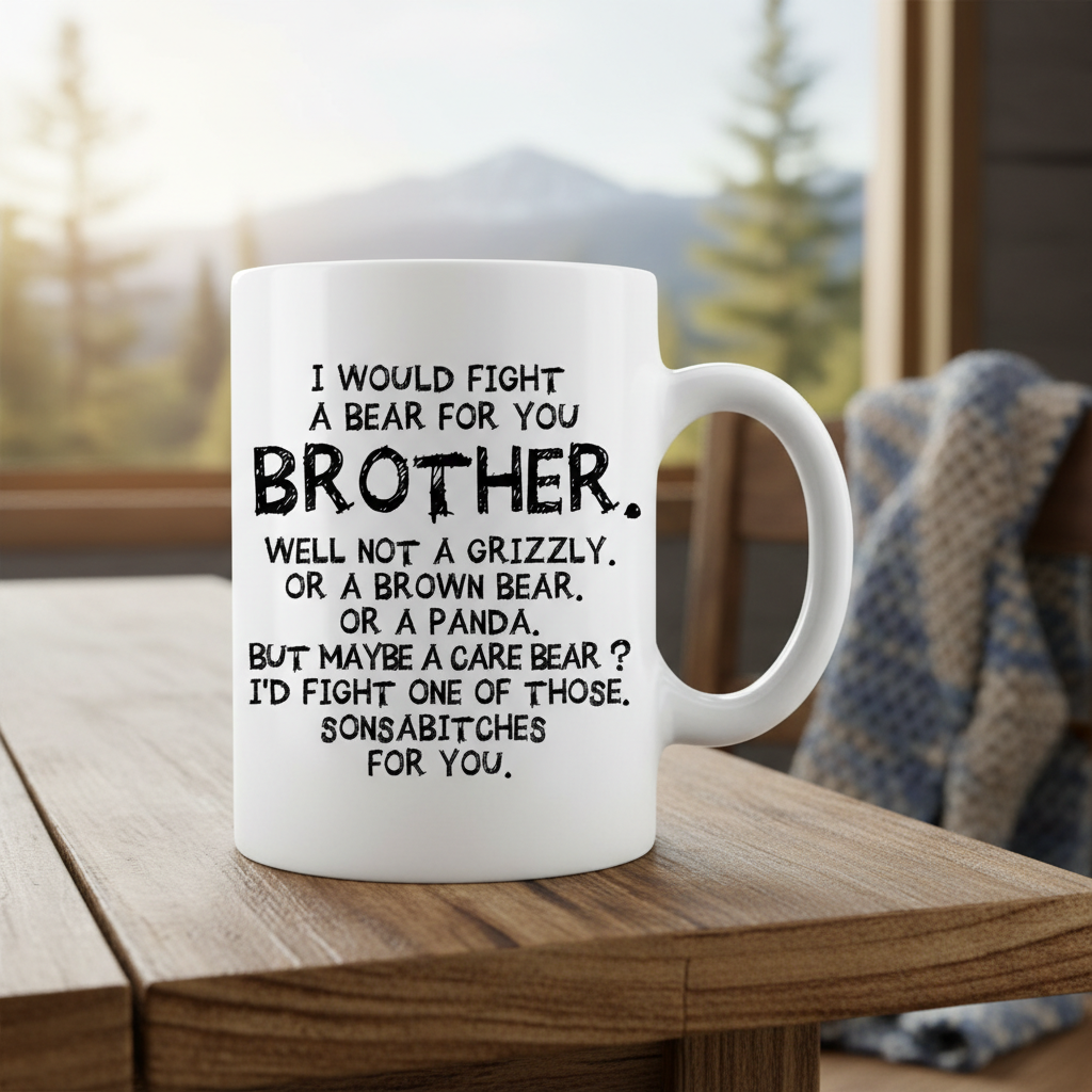 Fight A Bear For You Brother Coffee Mug