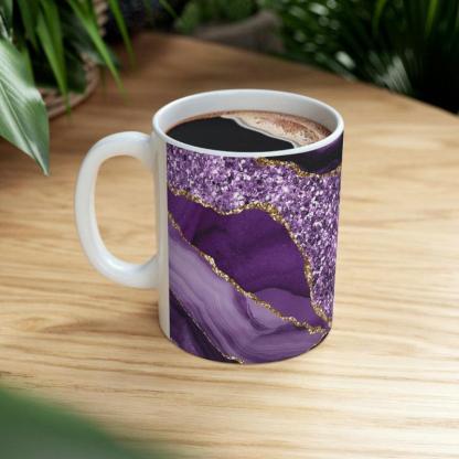Agate Inspired Marbled Ceramic Mug-Mineral Mug