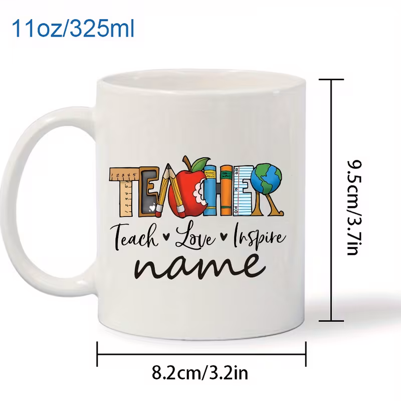 personalized teacher appreciation mug custom name teacher design with ceramic coffee cup perfect gift for educators birthdays holidays hand wash only gift for teachers inspirational quote mug ceramic drinkware coffee bar accessories 4