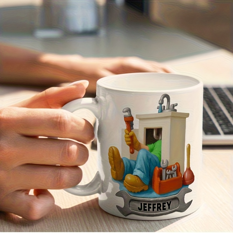 1pc Personalized Plumber Apprentice Plumber Name Ceramic Mug