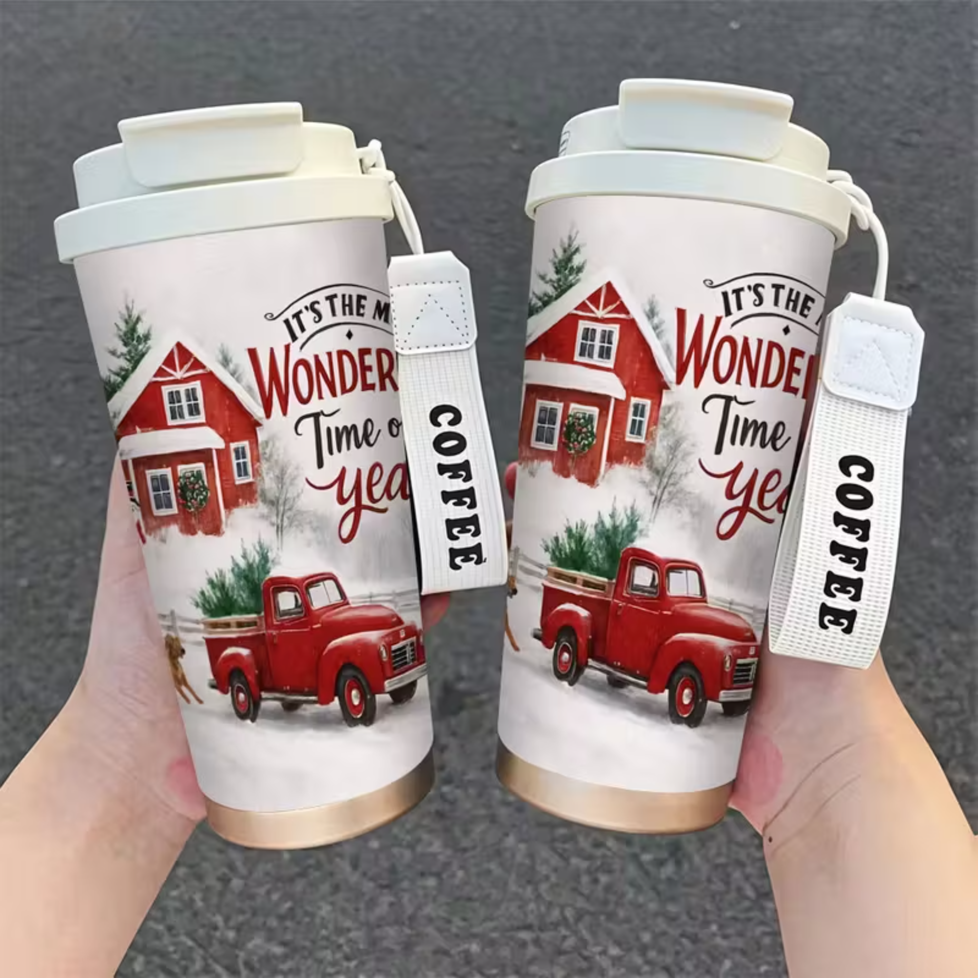 Christmas Winter Themed Travel Tumbler