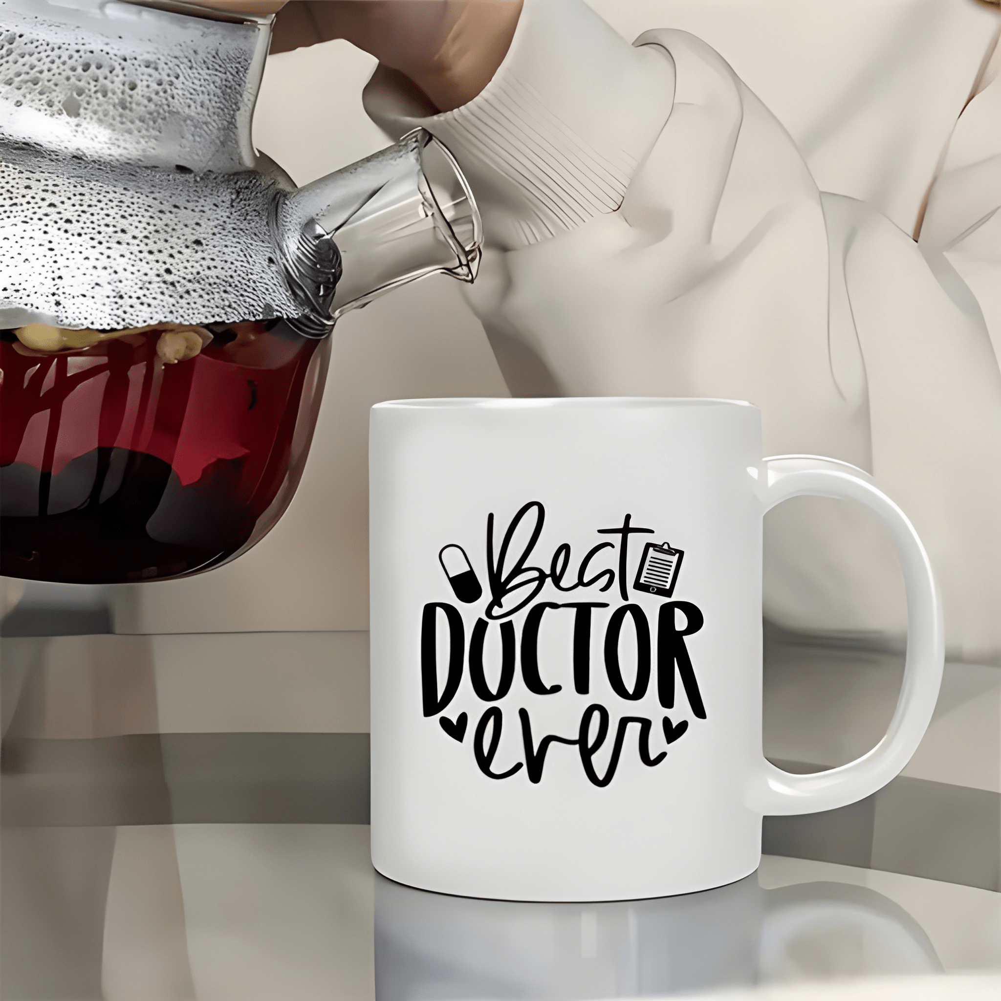 11 oz Ceramic Best Doctor Ever Coffee Mug Medical Theme Drinkware