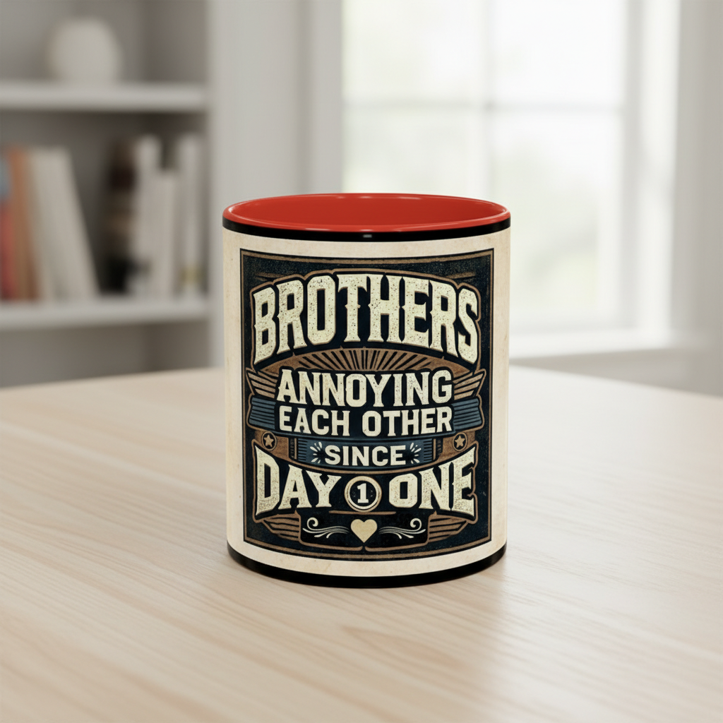 Annoying Each Other Since Day One Brother Printed Coffee Mug