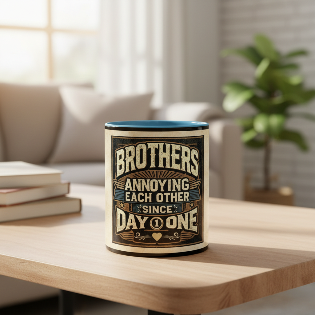Annoying Each Other Since Day One Brother Printed Coffee Mug