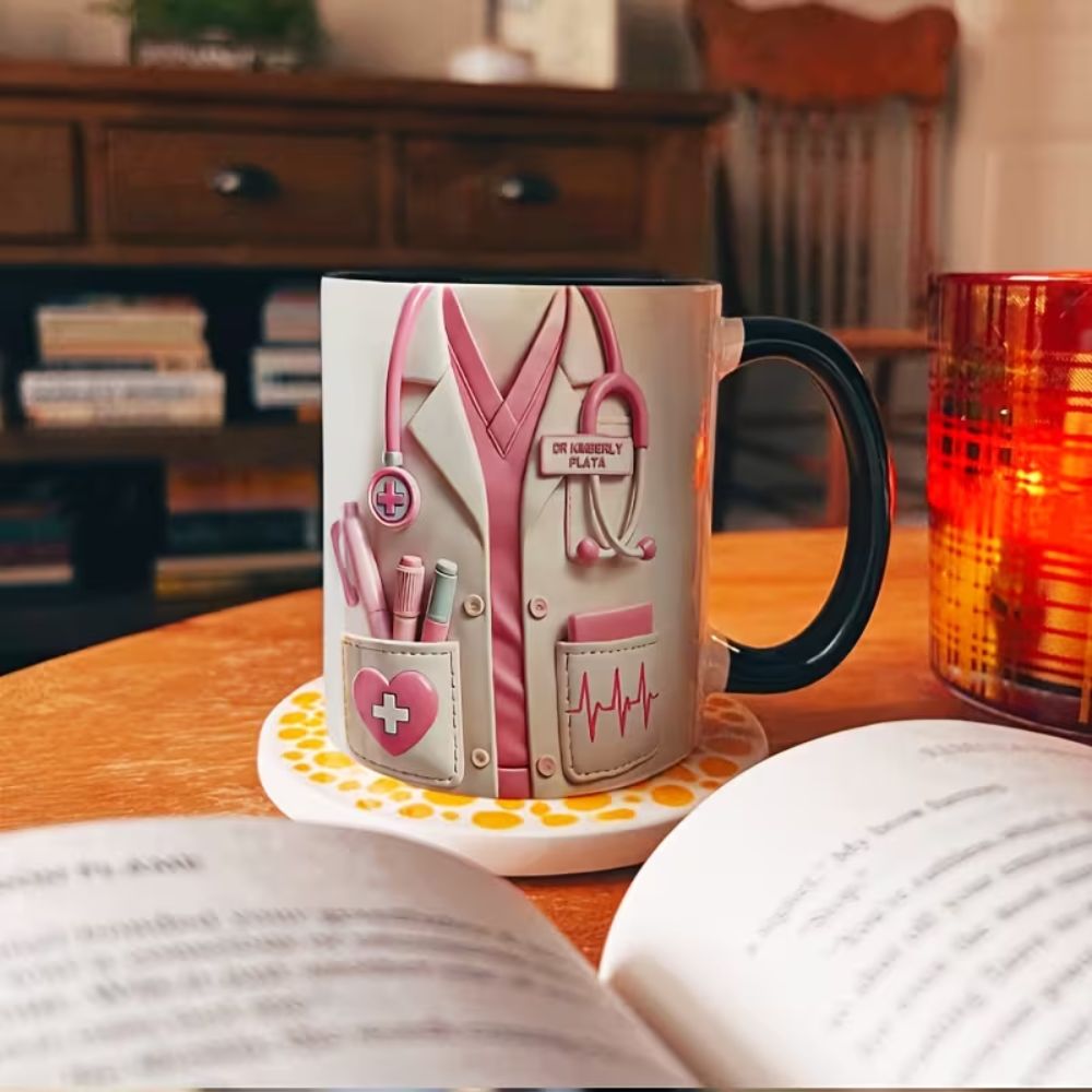 Custom Medical-Themed Mug with Stethoscope Design - Doctor/Nurse Name & Title