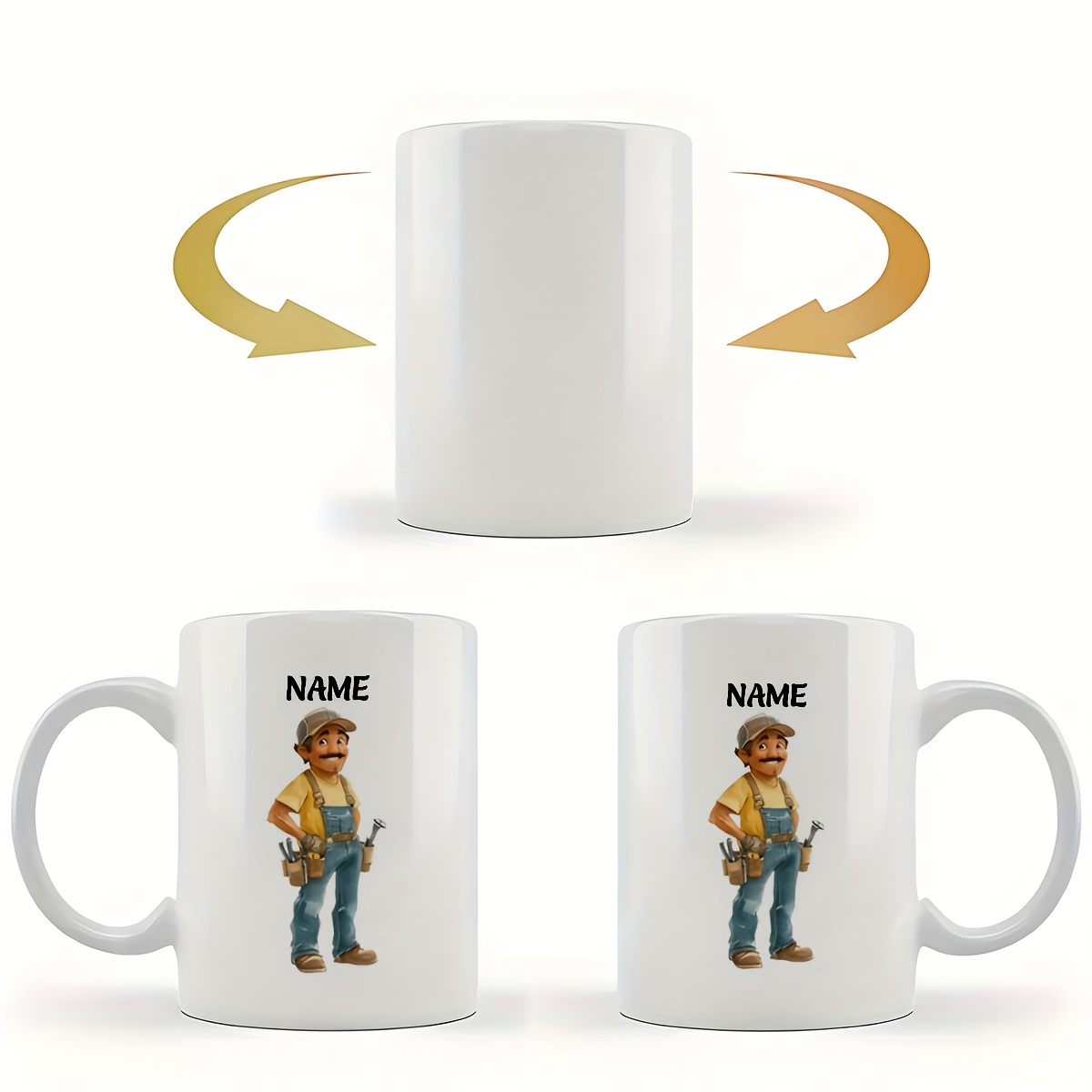 11oz Personalized Name Custom Cartoon Style Ceramic Coffee Mug.