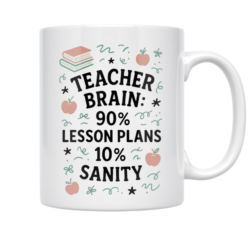 Teacher 11 oz Coffee Mug - Start the Day for Classroom White Ceramic Gift