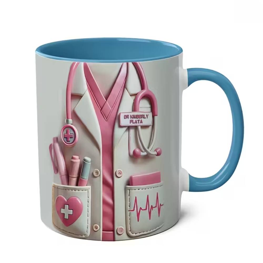 Custom Medical-Themed Mug with Stethoscope Design - Doctor/Nurse Name & Title