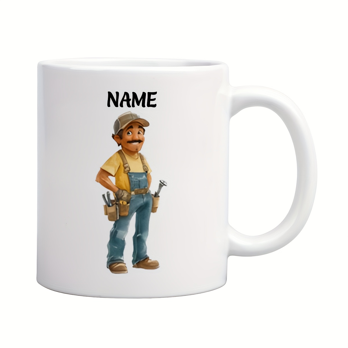 11oz Personalized Name Custom Cartoon Style Ceramic Coffee Mug.