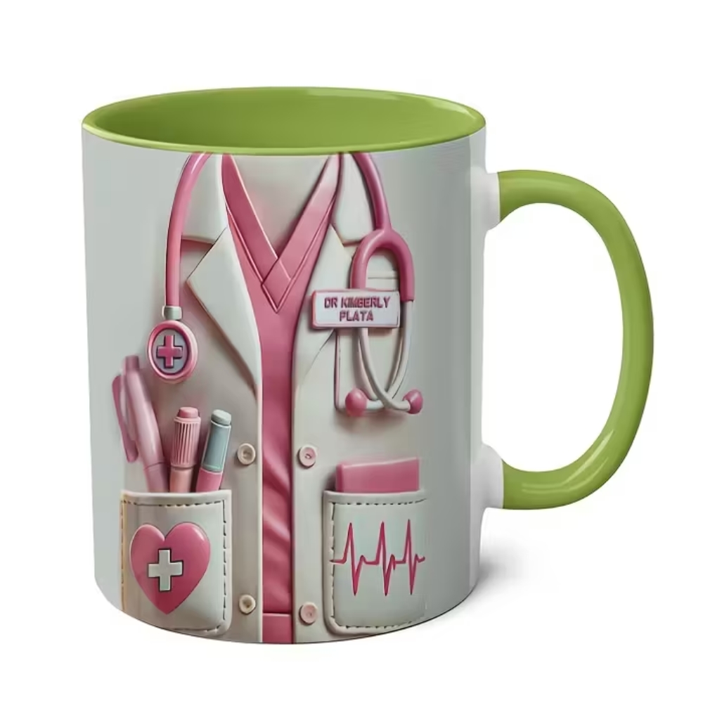 Custom Medical-Themed Mug with Stethoscope Design - Doctor/Nurse Name & Title