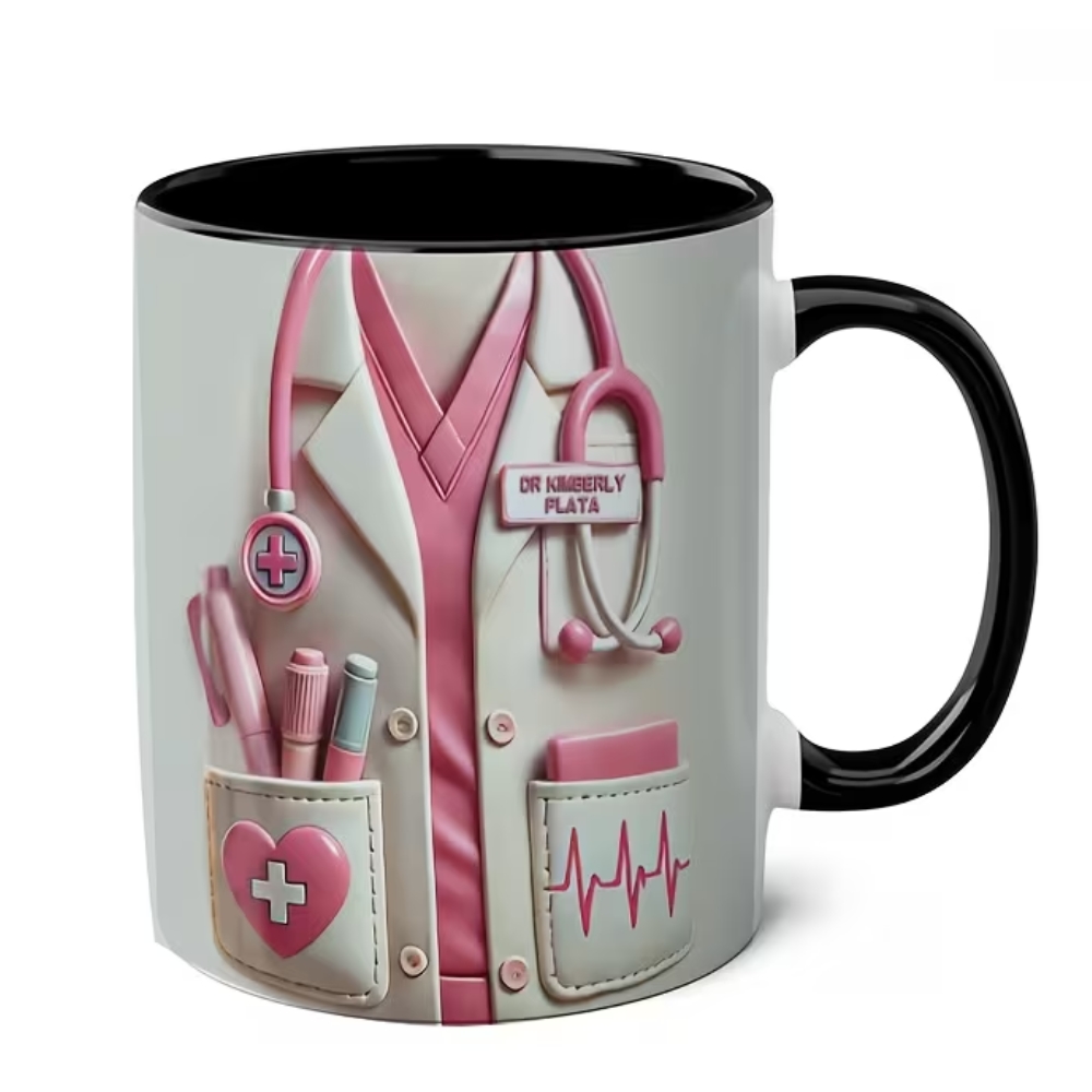Custom Medical-Themed Mug with Stethoscope Design - Doctor/Nurse Name & Title