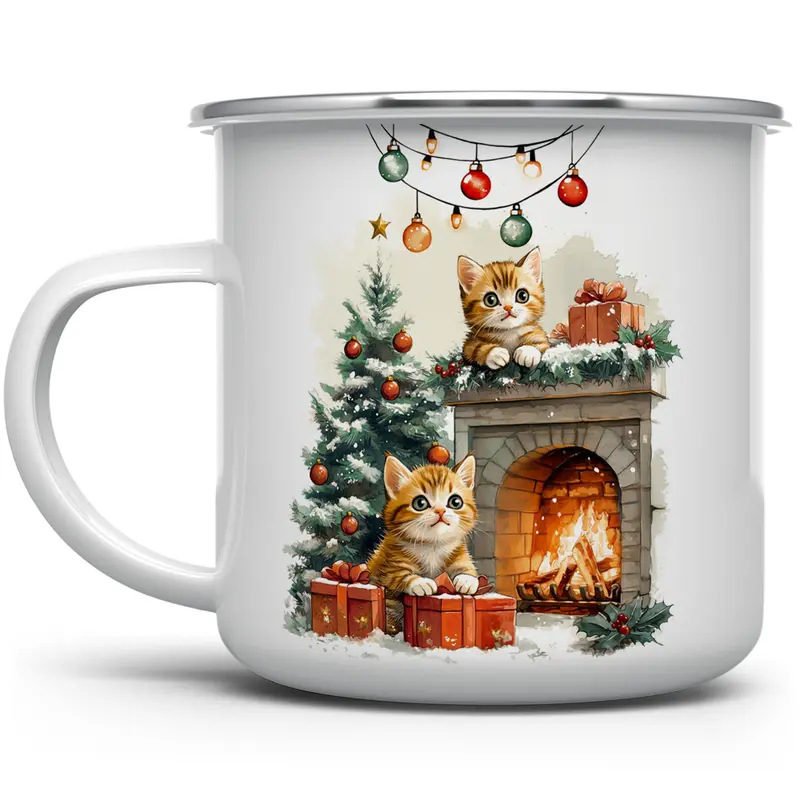 Cozy Festive Kittens Themed Holiday Christmas Mug