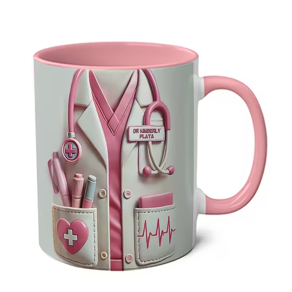 Custom Medical-Themed Mug with Stethoscope Design - Doctor/Nurse Name & Title