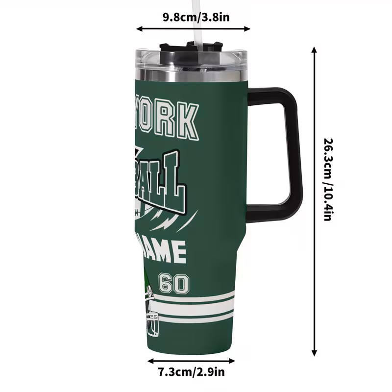 1 football 40oz travel with handle personalized name tumbler for coffee sports gift for fans valentines day easter mothers day fathers day 5