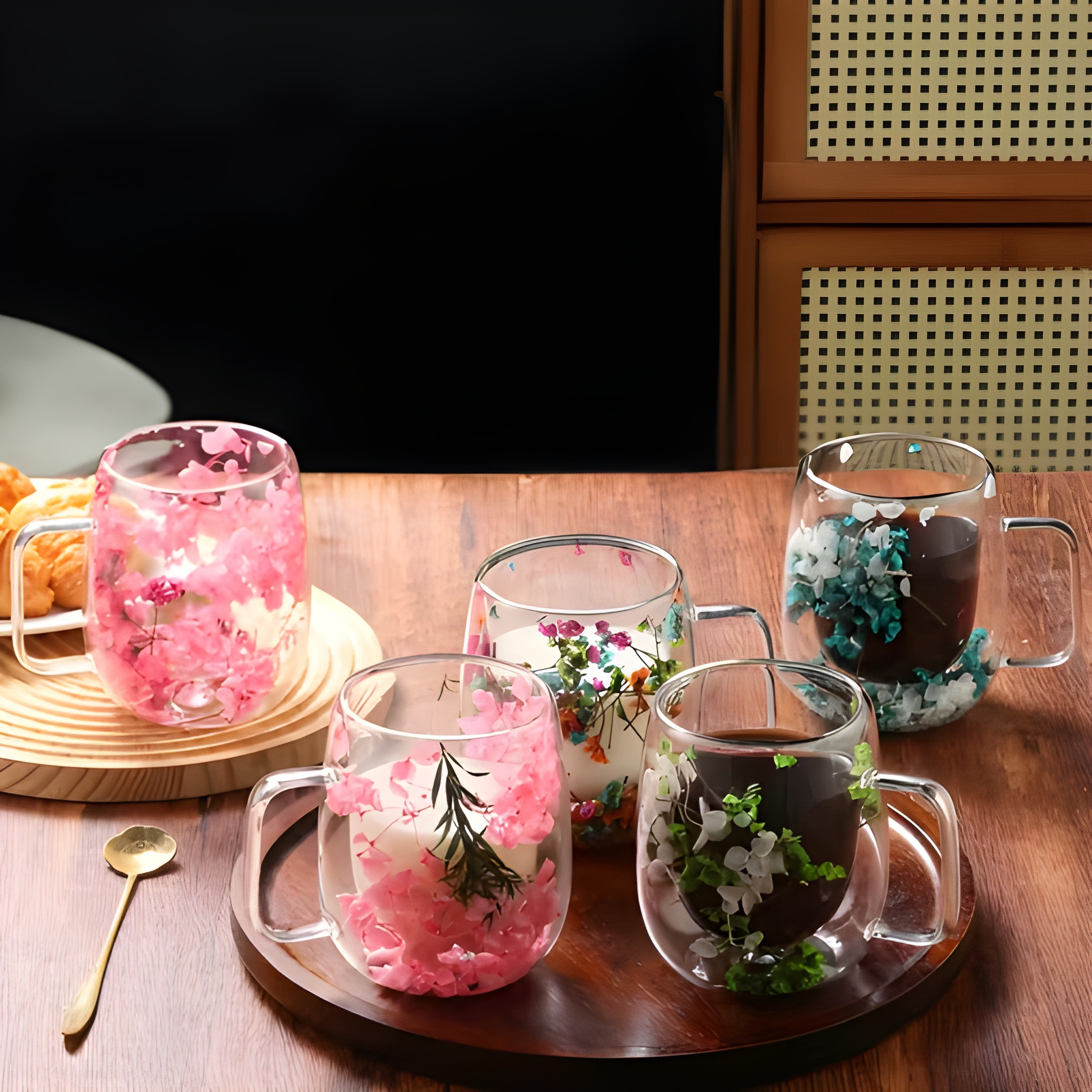 2 Piece Of  Heavy Duty Transparent Coffee Mug Set