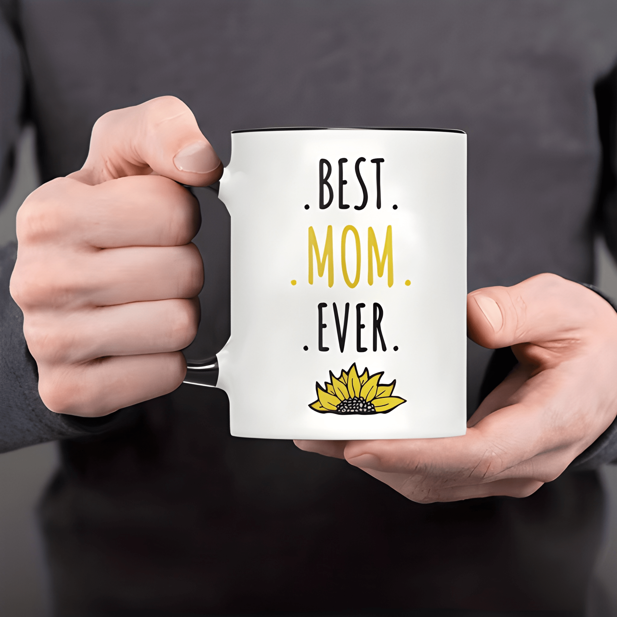 1 Piece 11Oz Ceramic Coffee Mug Best Mom Ever Sunflower Mothers Day Cup