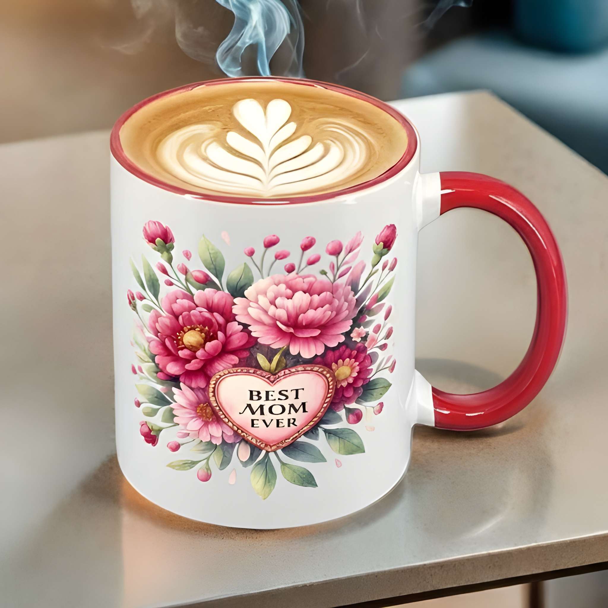 1 Piece 11Oz Ceramic Coffee Mug Best Mom Ever Floral Mothers Day Cup