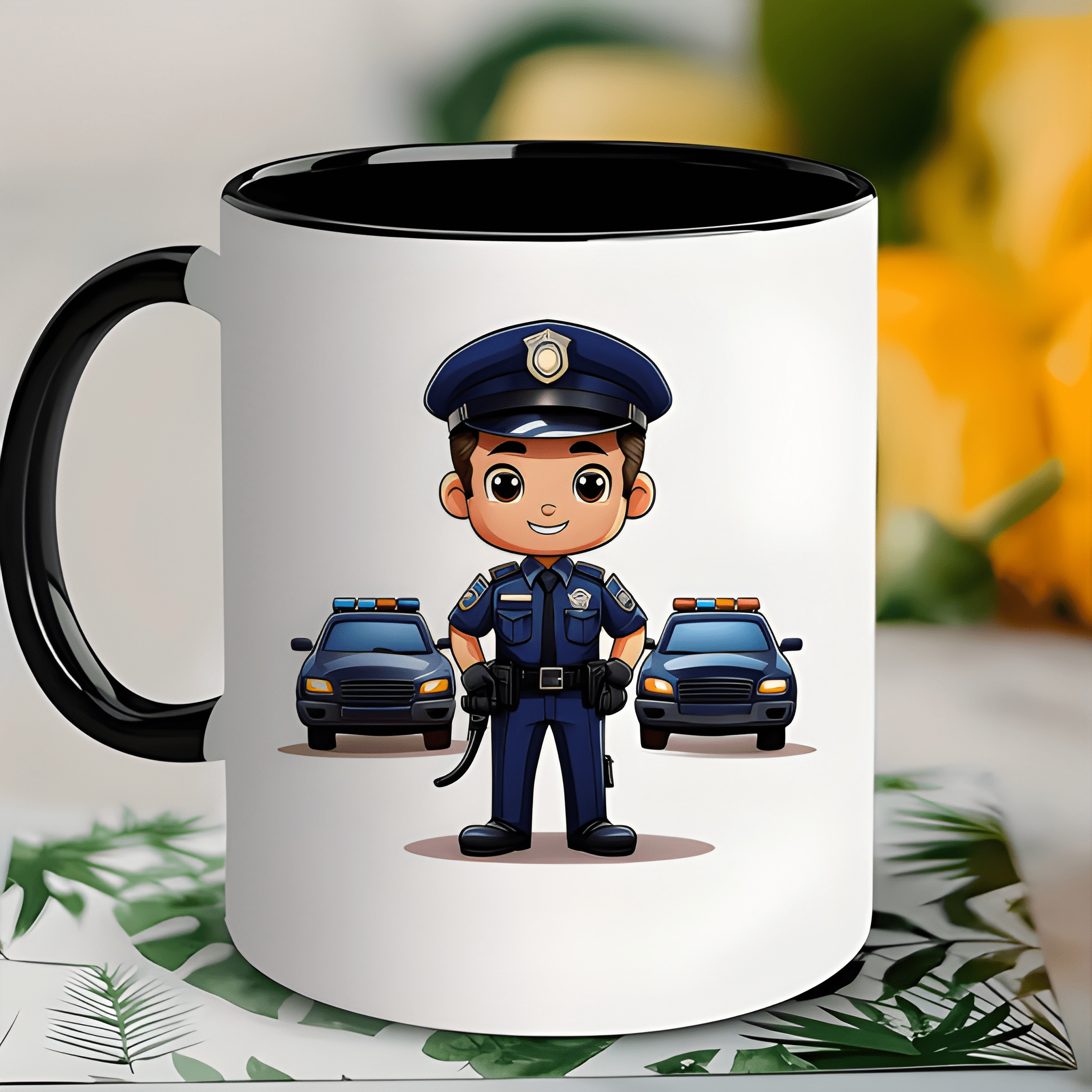 Ceramic Cartoon Police Officer Coffee Mug