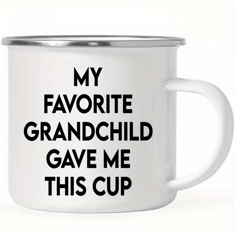 Metal Coffee Cup - Unique Gift for Grandpa from Grandchild - Ideal for Camping, Outdoor, Father'S Day, Birthday - No Electricity Needed, Featherless
