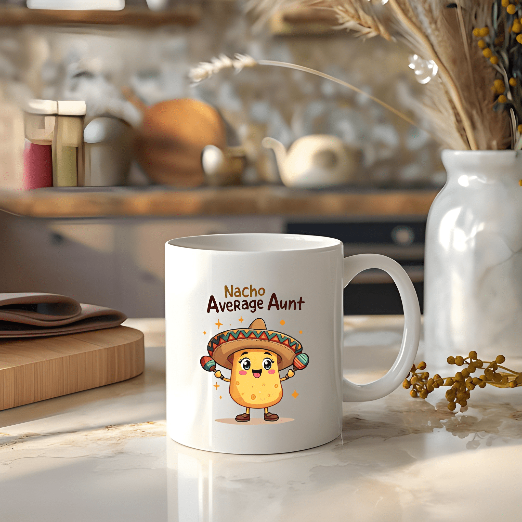 11 oz Ceramic Nacho Average Aunt Coffee Mug Funny Drinkware