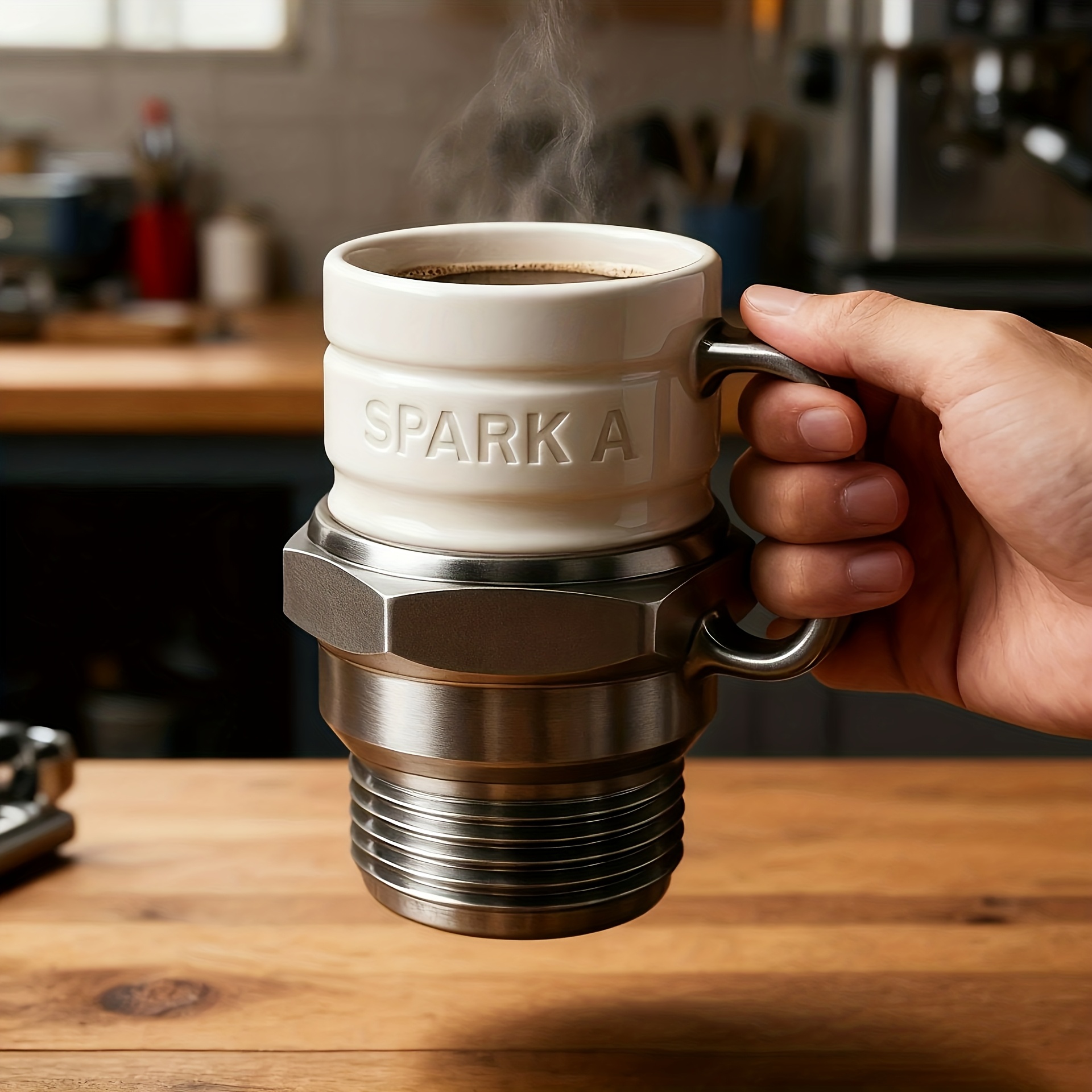 New Spark Plug Mug A Mechanical Style Coffee Cup Perfect for Home Or Office
