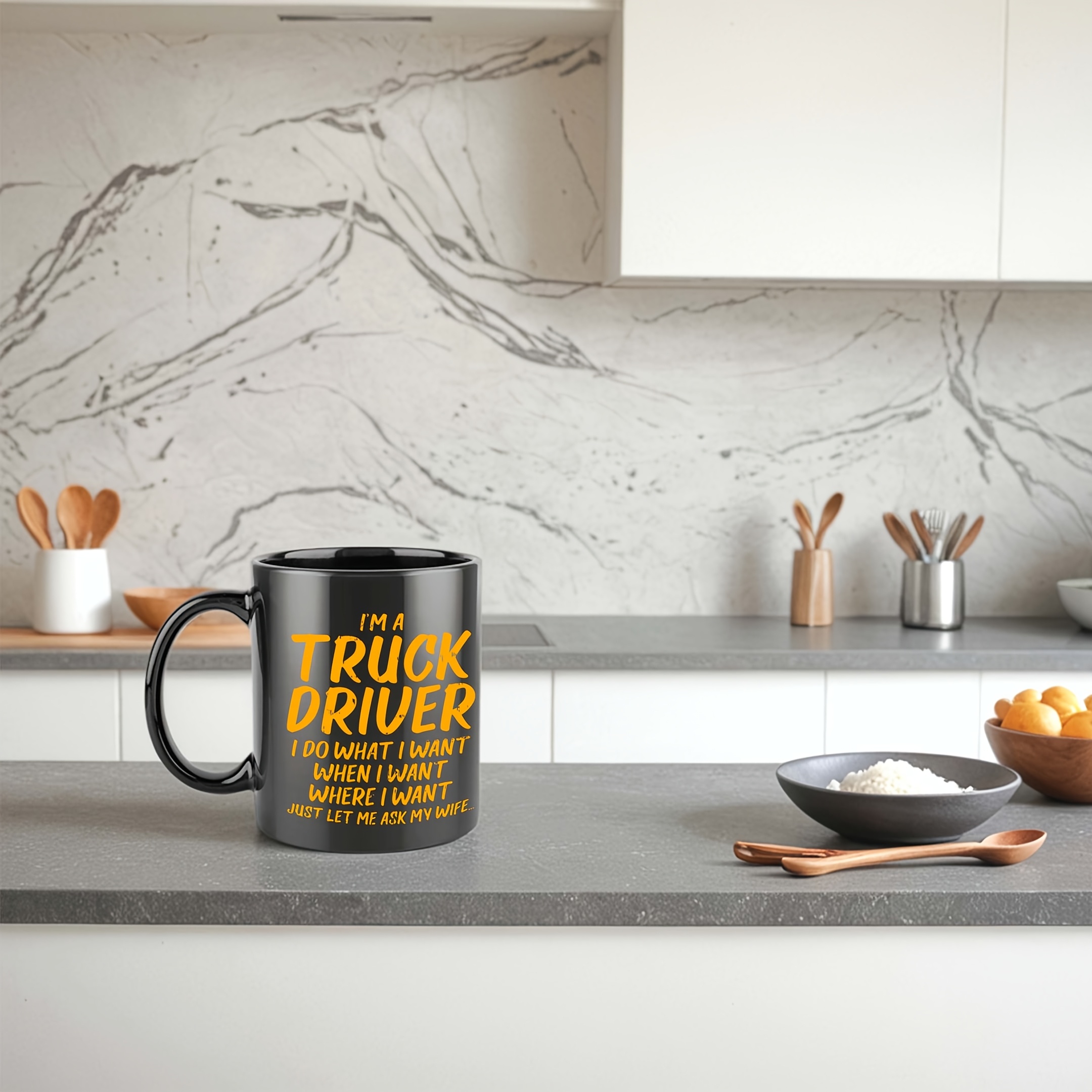 11Oz Ceramic Coffee Mug Featuring a Truck Driver Suitable for Restaurants And Businesses