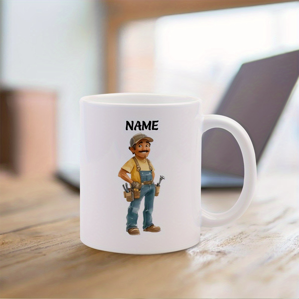 11oz Personalized Name Custom Cartoon Style Ceramic Coffee Mug.