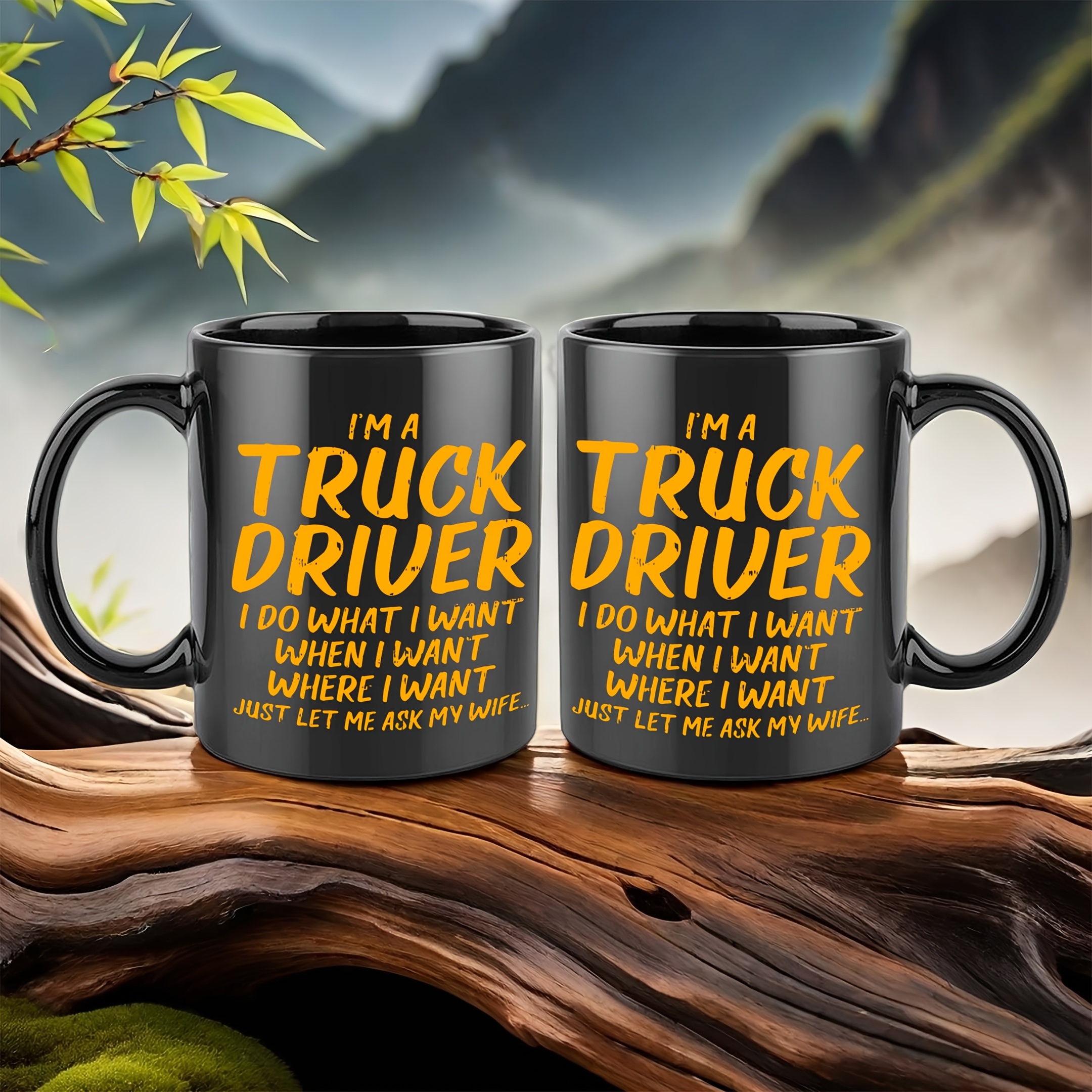 11Oz Ceramic Coffee Mug Featuring a Truck Driver Suitable for Restaurants And Businesses
