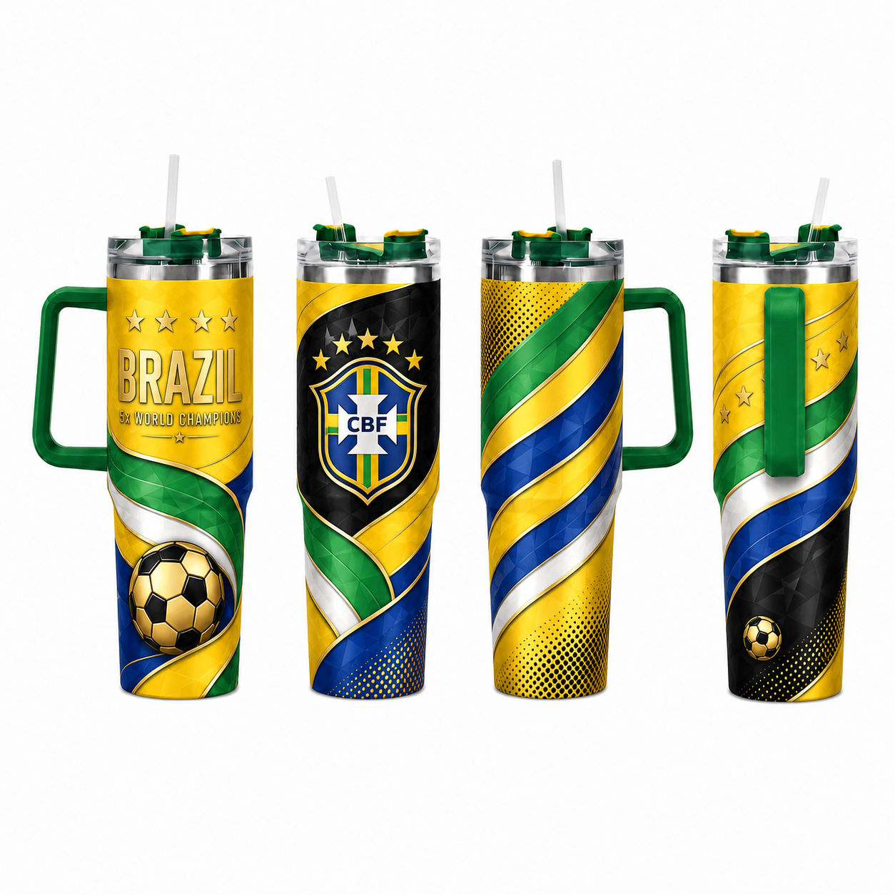 FIFA 2026 Brazil Football Sports All Over Printed 40oz Tumbler With Straw And Lid