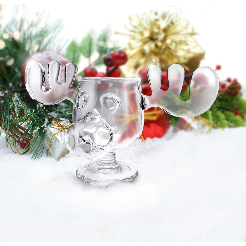 Moose Goblet Christmas Theme Stemmed Cup