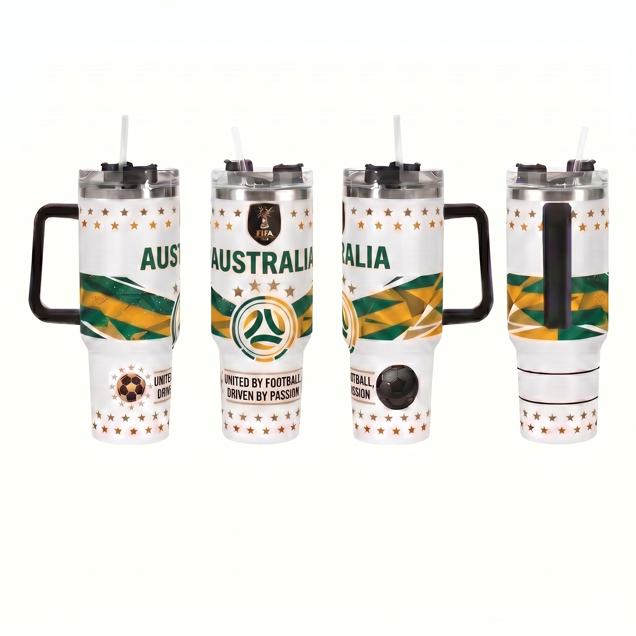 FIFA 2026 Australia Soccer Sports Themed 40oz Tumbler With Straw And Lid