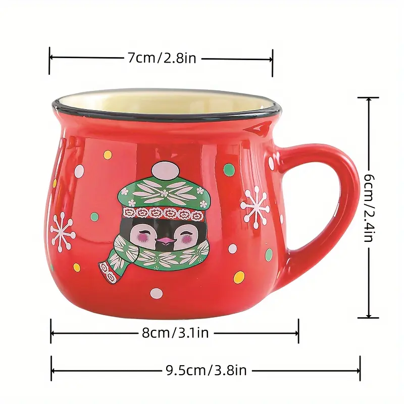 Pack Of 2 Ceramic Christmas Holiday Coffee Mugs 