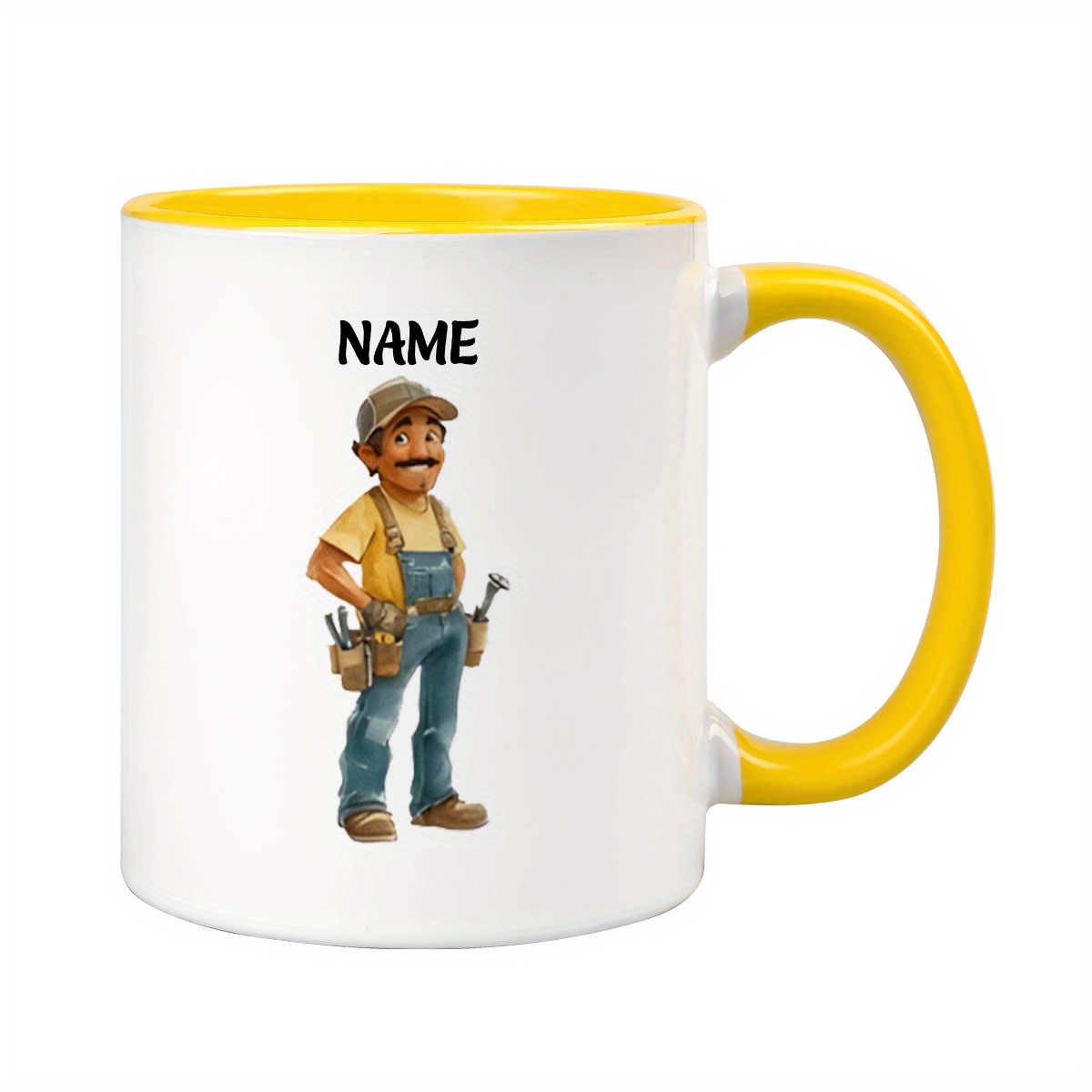 11oz Personalized Name Custom Cartoon Style Ceramic Coffee Mug.