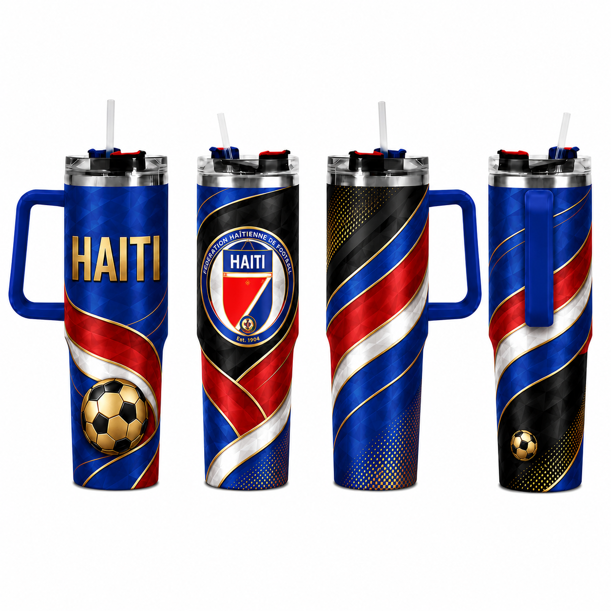 FIFA 2026 Haiti Football Sports All Over Printed 40oz Tumbler With Straw And Lid