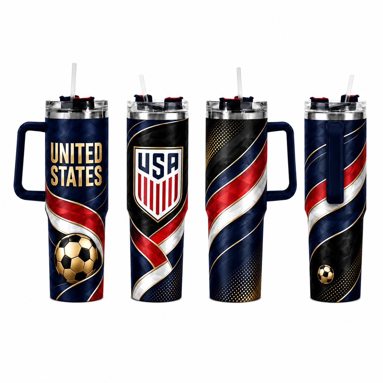 FIFA 2026 United States Football Sports All Over Printed 40oz Tumbler With Straw And Lid