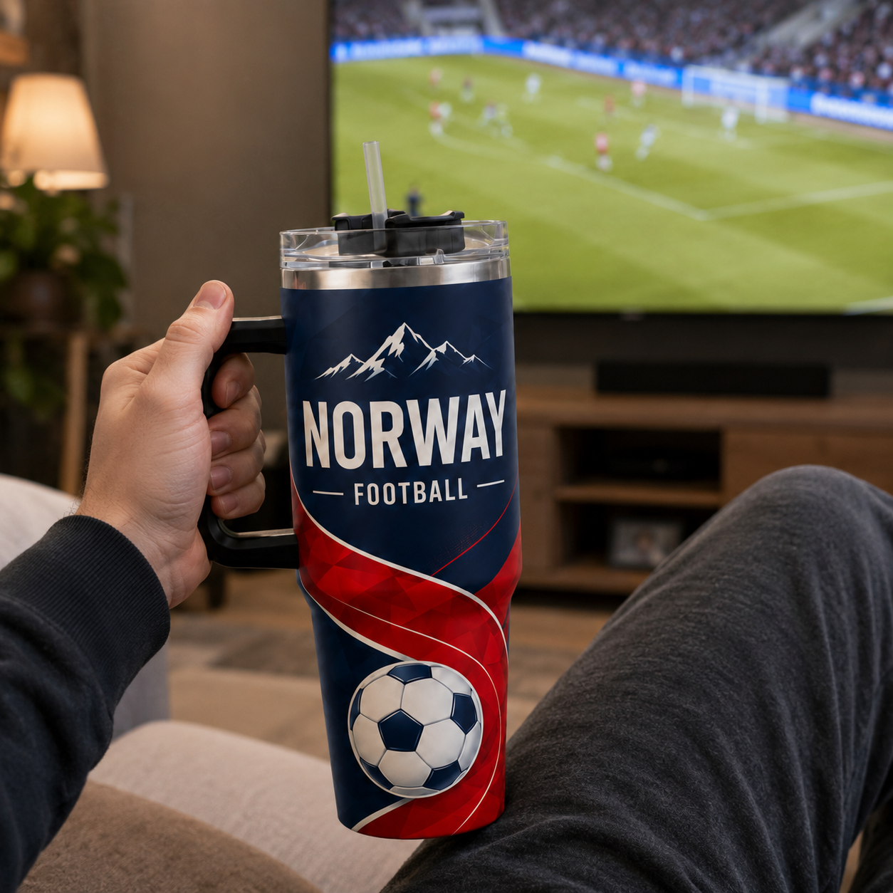 FIFA 2026 Norway Football Sports All Over Printed 40oz Tumbler With Straw And Lid