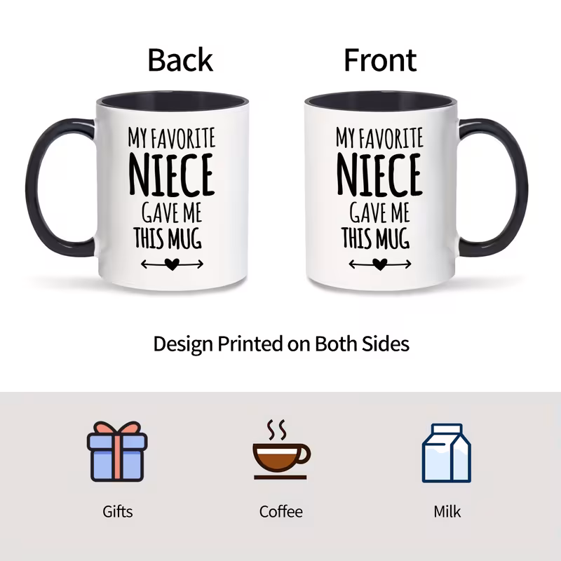 1pc 11oz ceramic coffee mug mug insulated reusable round mug for multipurpose use ideal gift for uncle or aunt from niece hand wash only christmas halloween birthdays anniversaries 2