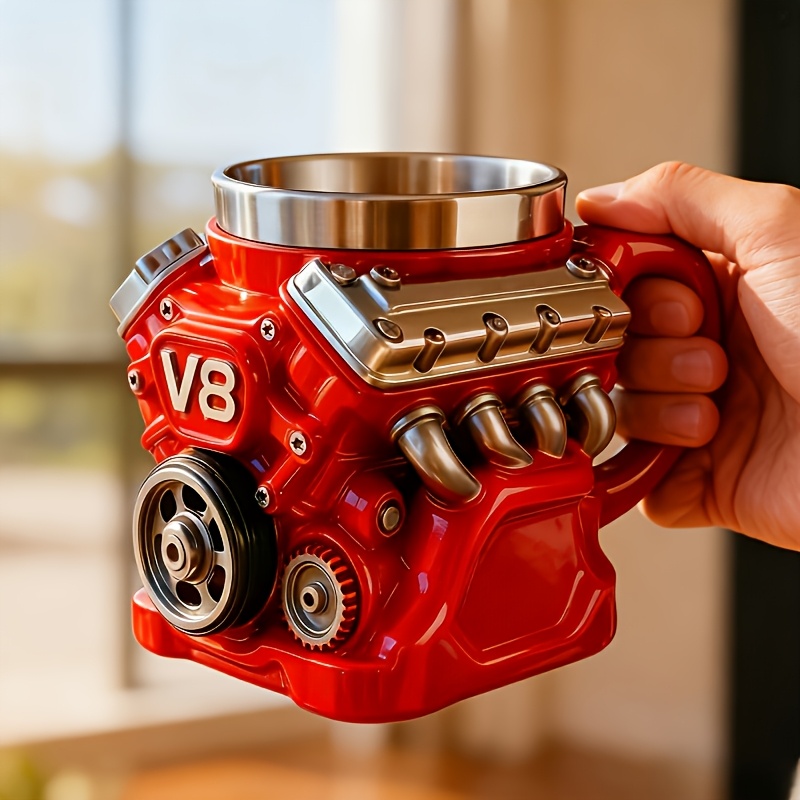 Stainless Steel V8 Style Mug Ideal for Christmas New Year Birthday Gifts