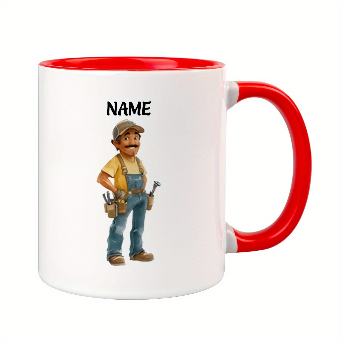 11oz Personalized Name Custom Cartoon Style Ceramic Coffee Mug.