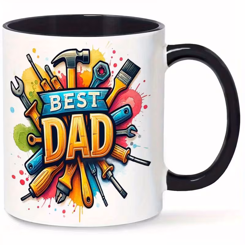 1pc best dad tools mug 11oz colorful tool design coffee juice cup hand wash fathers day gift for diy dads gifts for dad design hand wash recommended black 5